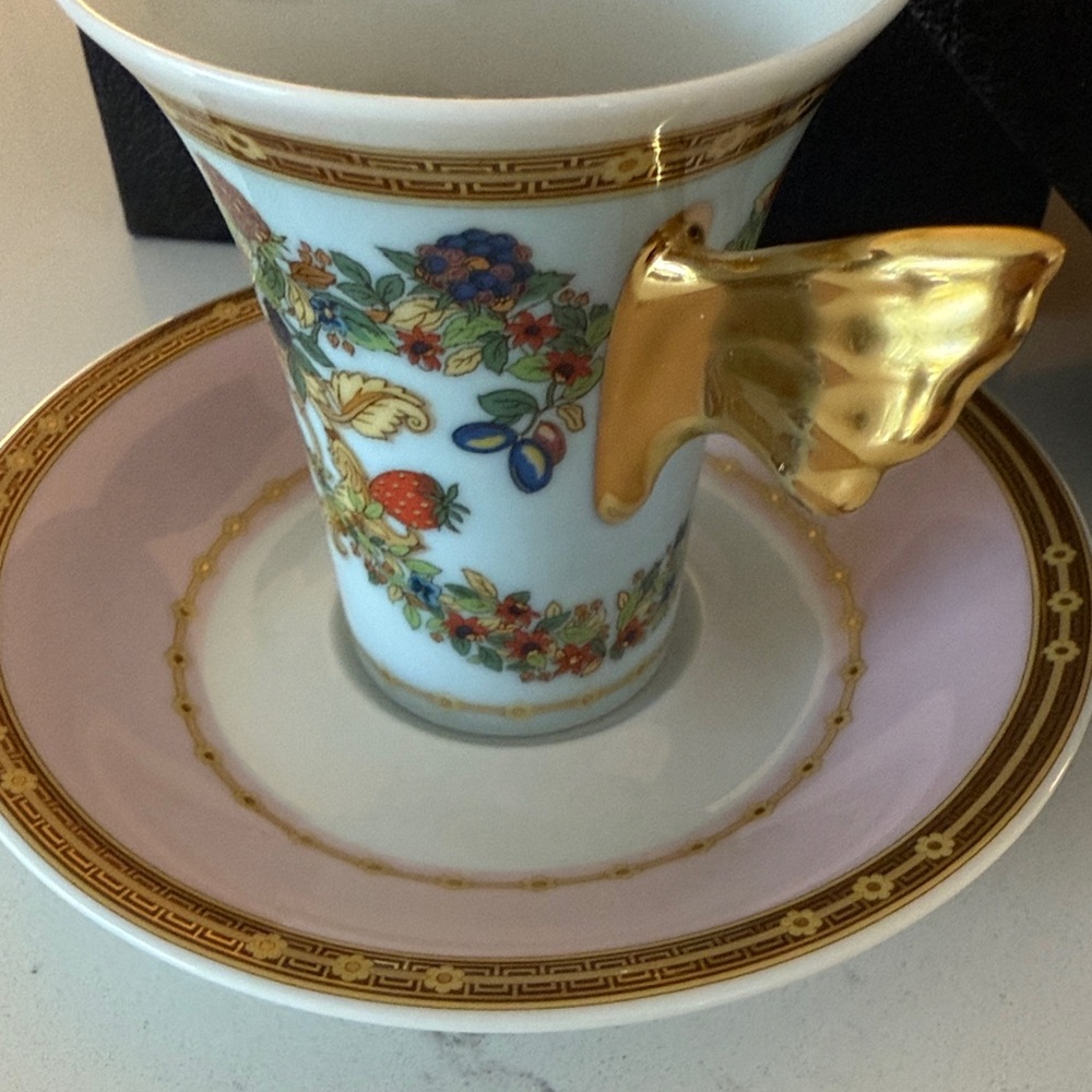 NEW VERSACE Le Jardin Garden Cup and Saucer Rosenthal NIB Butterfly - Picture 7 of 7